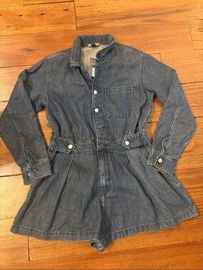 Universal Thread Denim Romper in Blue Wash